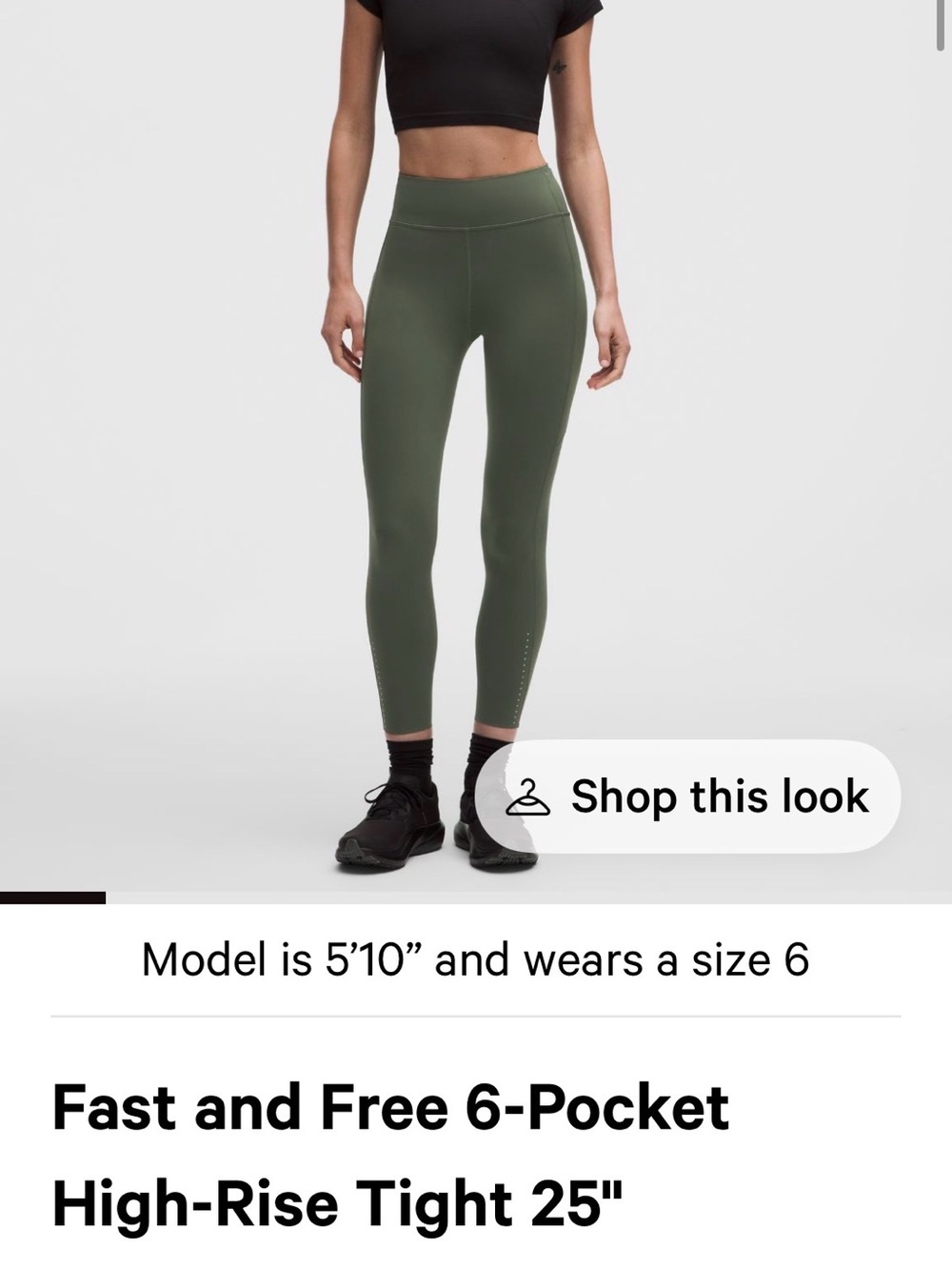 Lululemon fast and free tight 25” with pocket